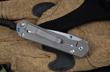 Chris Reeve Knives Small Sebenza 31 Left Hand Titanium Knife 3" Stonewash Drop Point S31-1001