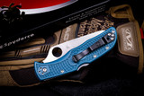 Spyderco Endela Lightweight Folder Knife Blue FRN 3.4" K390 Satin C243FPK390
