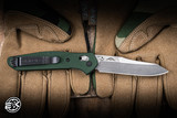 Benchmade Osborne 940 AXIS Lock Folding Knife Green Aluminum, Purple Accents 3.4" S30V Reverse Tanto Satin 940