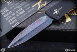 Marfione Custom Combat Troodon OTF Ringed Hardware (3.8" Blued Herringbone Damascus)