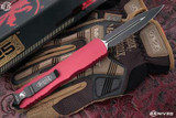 Microtech Dirac Delta Red OTF Automatic Knife 3.75" Dagger Black 227-1RD (Preowned)