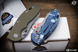 Rick Hinderer Knives XM-18 Skinner Green G10-Blue 3″ Stonewash