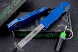 Heretic Knives Hydra Battleworn Blue OTF 3.6" S/E Battleworn Black