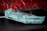 Massdrop X GAVKO Thresher Aqua Titanium Frame Lock Knife 3.5" Satin (Preowned)