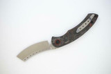 Red Horse Knifeworks Hell Razor P Series Red Marbled Carbon Fiber Handle Satin Blade RHKN-6
