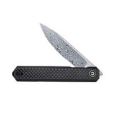 CIVIVI Exarch Front Flipper Knfie Twill Carbon Fiber Overlay On Black G10 Handle (3.22'' Damascus) C2003DS-1