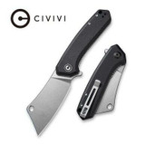 CIVIVI Mini Mastodon Black G10 Flipper Knife 2.97" Stonewashed Cleaver C2011C