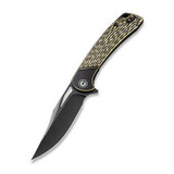 CIVIVI Dogma Flipper Knife Black Polished Brass Handle (3.46'' Black Stonewashed D2) C2005E