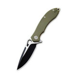 CIVIVI Aquila Flipper Knife OD Green G10 Handle (3.45'' Black Stonewash and Satin Flat Japanese VG-10) C805A