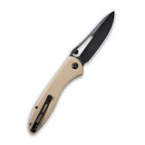 CIVIVI  Picaro Thumb Studs Knife Tan Coarse G10 Handle (3.94" Black stonewashed D2) C916B
