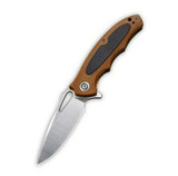 CIVIVI Shard Flipper Knife Brown G10 with Carbon Fiber Overlay Handle (2.95” Satin D2) C806B