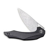 CIVIVI Plethiros Liner Lock Knife Black G10 Handle with Carbon Fiber Overlay (3.45'' Damascus) C904DS
