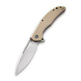CIVIVI Vexer Flipper Knife Tan Coarse G10 Handle (3.96'' Satin D2) C915B