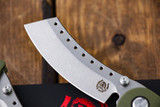 Red Horse Knife Works Hell Razor P OD Green G10 Knife 3.6" Cleaver Stonewash Blade