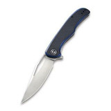 CIVIVI Shredder Liner Lock Knife Blue and Black Layered G10 Handle with a Coarse Texture (3.7'' Satin D2) C912A
