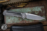 Chris Reeve Knives Large Inkosi Folding Knife Titanium, Black Canvas Micarta Inlay 3.6" MagnaCut Drop Point Stonewash LIN-1012