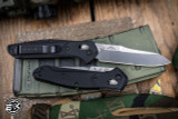 Benchmade Osborne AXIS Folding Knife 3D Milled Black G10, Green Accents 3.4" S30V Reverse Tanto Satin 940-2