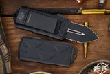 Microtech Exocet Money Clip OTF Knife Cali-Legal 1.9" Black Serrated 157-2T