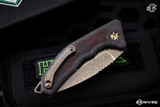 Heretic Knives Custom Medusa Automatic, CF/Ironwood Inlay, 3.25" Bronze Bearing Damascus