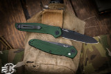 Benchmade Osborne Automatic Folding Knife Green 3.4" S30V Black Reverse Tanto 9400BK