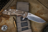 Rick Hinderer Knives XM-18 3.5" Slicer Knife Red G10, Stonewash Bronze