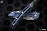 Rick Hinderer Knives XM-18 3.5" Slicer Knife Black G10, Battle Blue