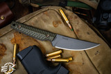 RMJ Tactical UNMEI Kwaiken Fixed Blade Knife Dirty Olive G10 4" Tungsten Cerakote