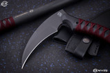 Bastinelli Knives Custom "ReaperTAC" Red Tsuka Scyther (6.7" Black)