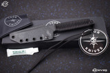 Toor Knives Kingpin Fixed Blade Knife Shadow Black Paracord 4" Black Tanto