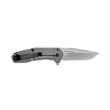Kershaw Cathode Assisted Flipper Knife Textured Silver Stainless 2.25" 4Cr14 Tanto Stonewash 1324