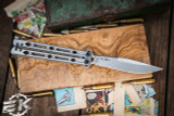 Kershaw Lucha Balisong Butterfly Knife Stainless 4.6" Drop Point Stonewash  5150