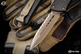 Microtech Combat Troodon CF OTF 3.8" AP Bronze Serrated D/E Dagger 142-15APCFS