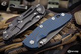 Rick Hinderer Knives XM-18 3.5" Slicer Blue/Black G10, Battle Black