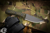 RMJ Tactical "Utsidihi" Fixed Blade Knife Dirty Olive G10 3.5" Tungsten