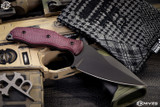 Borka Blades SB1 Burgundy Micarta Fixed Blade Knife 4" M390 Black PVD