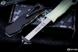 Heretic Knives Hydra Single-Action Jade G10 OTF 3.6" Drop Point Black Battleworn H007-8A-JADE