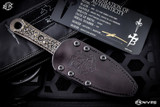 Marfione Custom/Borka Blades SBD  Bronze Skull 4.3" Dagger DLC Satin Rubbed (Preowned)