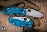 Spyderco Manix 2 Lightweight Knife Mineral Blue FRN 3.37" SPY27 Leaf Satin C101PCBL2
