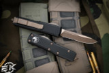 Microtech UTX-85 OTF Knife 3" Bronze Apocalyptic Drop Point Serrated 231-14AP