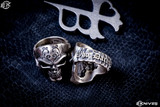 Borka Blades Silver Skull Ring "Who Dares Wins" Engraved .925 Silver Size 12.5