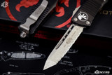 Microtech Troodon OTF Automatic Black Knife 3" Tanto Stonewash Serrated 140-12