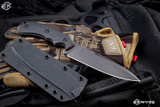 Bastinelli Knives "Raptor L" Fixed Blade Knife 5.6" M390 Dark Stonewash