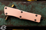 Microtech/Marfione Custom Troodon OTF Automatic Knife Copper/Black 3.0" Dagger Polished Herringbone Damascus