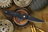 Pro-Tech Newport Tuxedo Automatic Knife Black/Ivory 3" Black DLC 3452