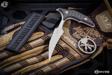 Microtech Bastinelli "Bee" Push Dagger Carbon Fiber Knife 2.5" Bead Blast Wharncliffe Serrated (Proof-Run) 218-9CFS