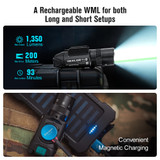 Olight Baldr Pro Desert Tan Tactical Weaponlight Green Laser 1350 Lumens