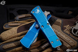 Microtech Troodon Distressed Blue OTF Automatic Knife D/E 3" Dagger Stonewash 138-10DBL