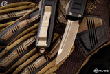 Microtech UTX-85 II Stepside OTF Automatic Knife 3" Tanto Bronze Apocalyptic 233II-13APS