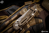 Rick Hinderer Knives XM-18 3.0" Wharncliffe Knife Coyote Tan G10, Battle Bronze