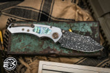 Heretic Knives Custom "Pariah" Dual Action Stainless Abalone Inlay 4" Bronze Ball Bearing Damascus 